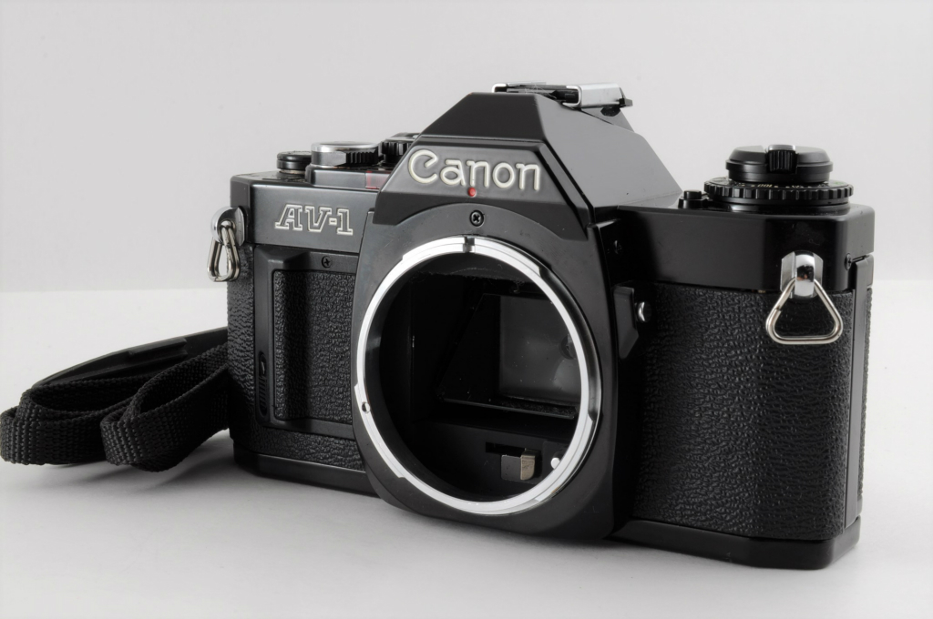 [Excellent]Canon AV-1 black body 35mm SLR Film camera + Strap From