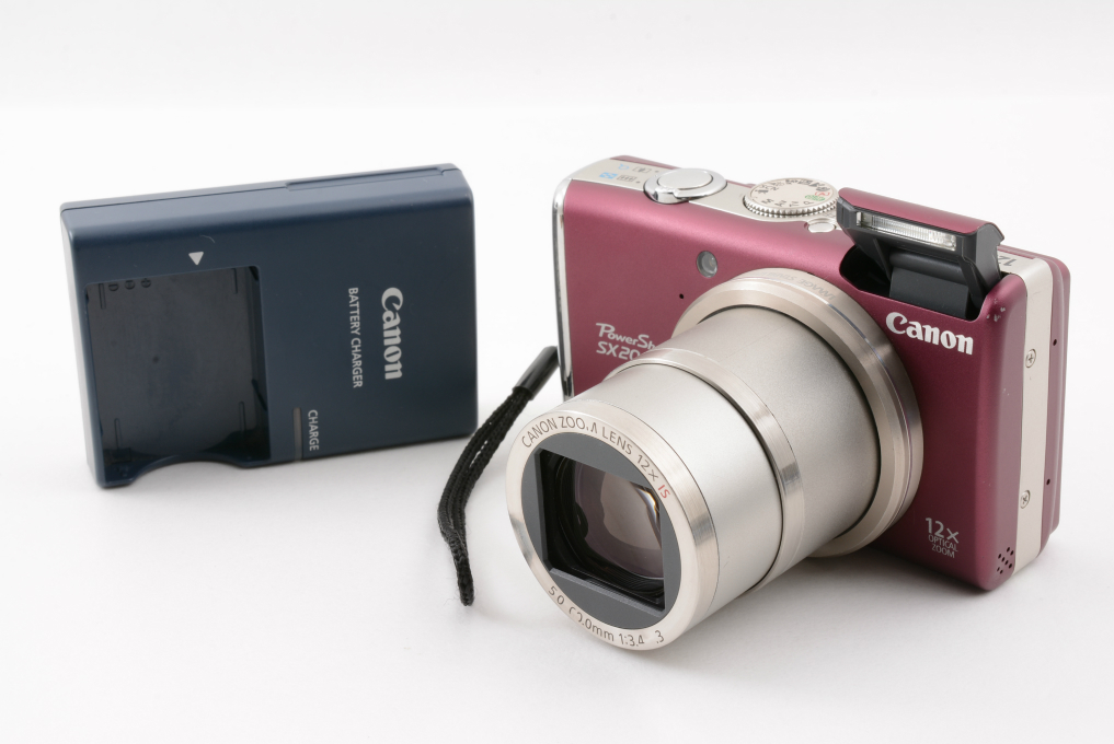 【美品】Canon PowerShot SX200 IS ピンク Exc] Canon PowerShot SX200 IS Pink Red Digital Camera +